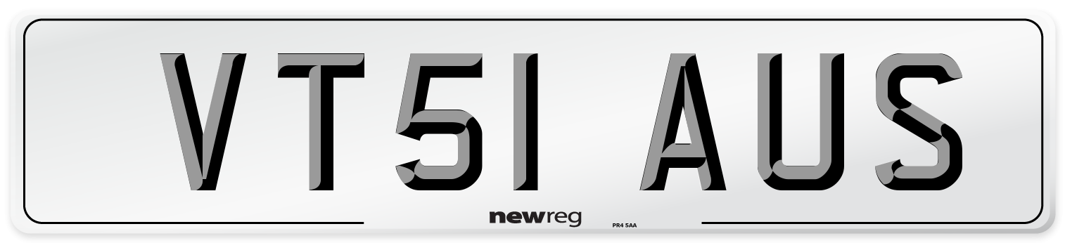 VT51 AUS Number Plate from New Reg